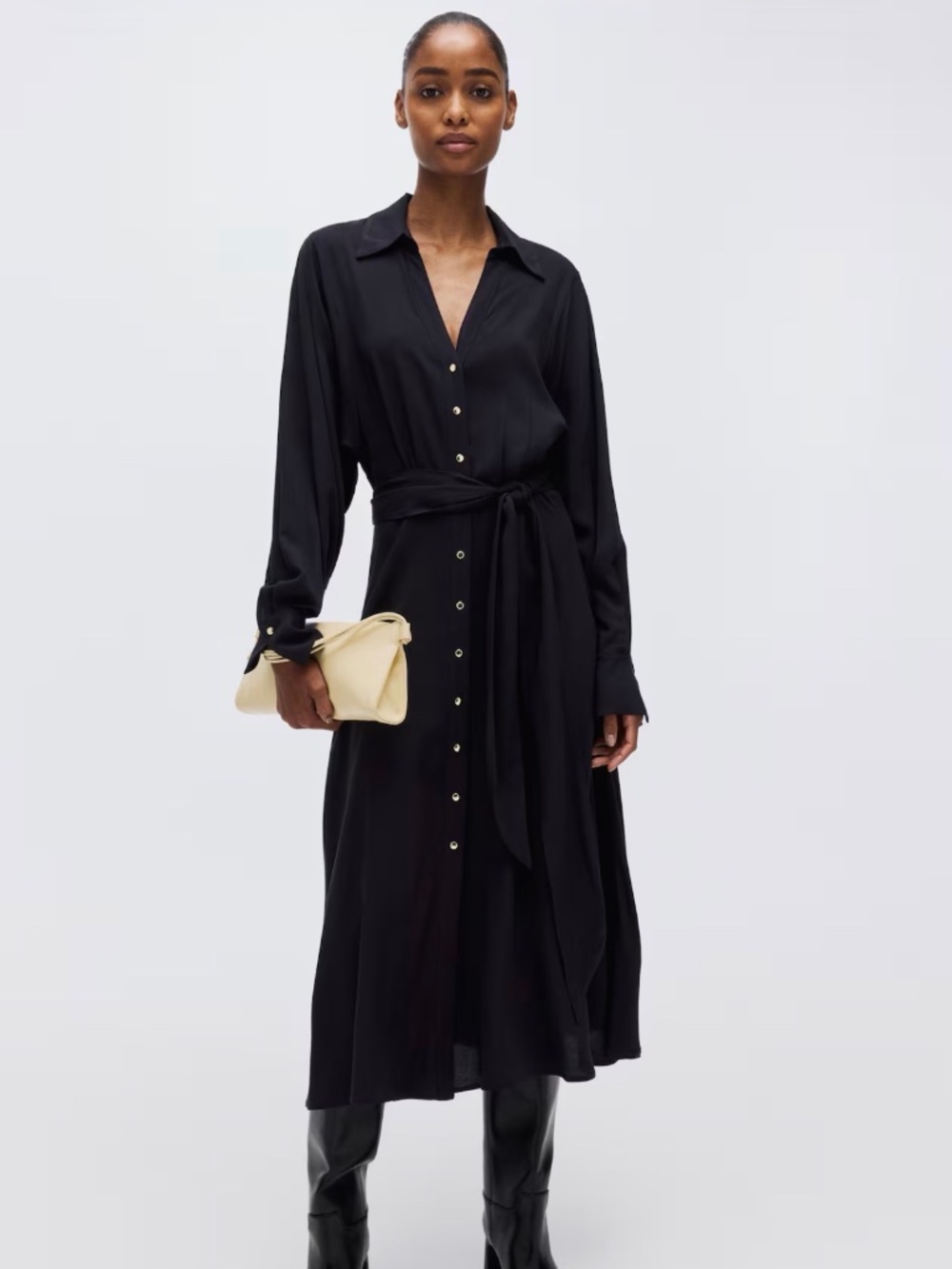 NWT* Navy Blue Shirt Dress H&M sz. L